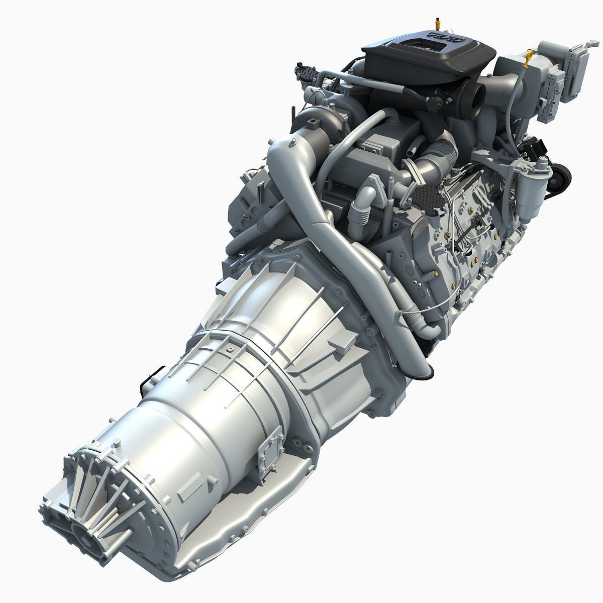 V8 Engine with Automatic Transmission 3D model_4