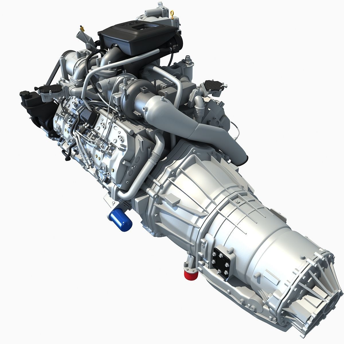 V8 Engine with Automatic Transmission 3D model_3