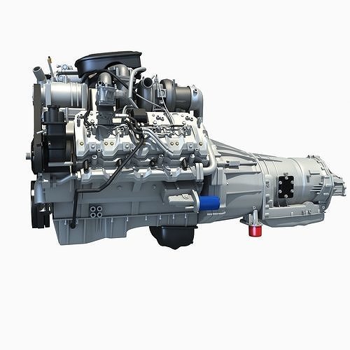 V8 Engine with Automatic Transmission 3D model