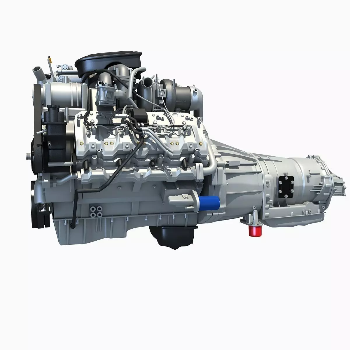V8 Engine with Automatic Transmission 3D model_0