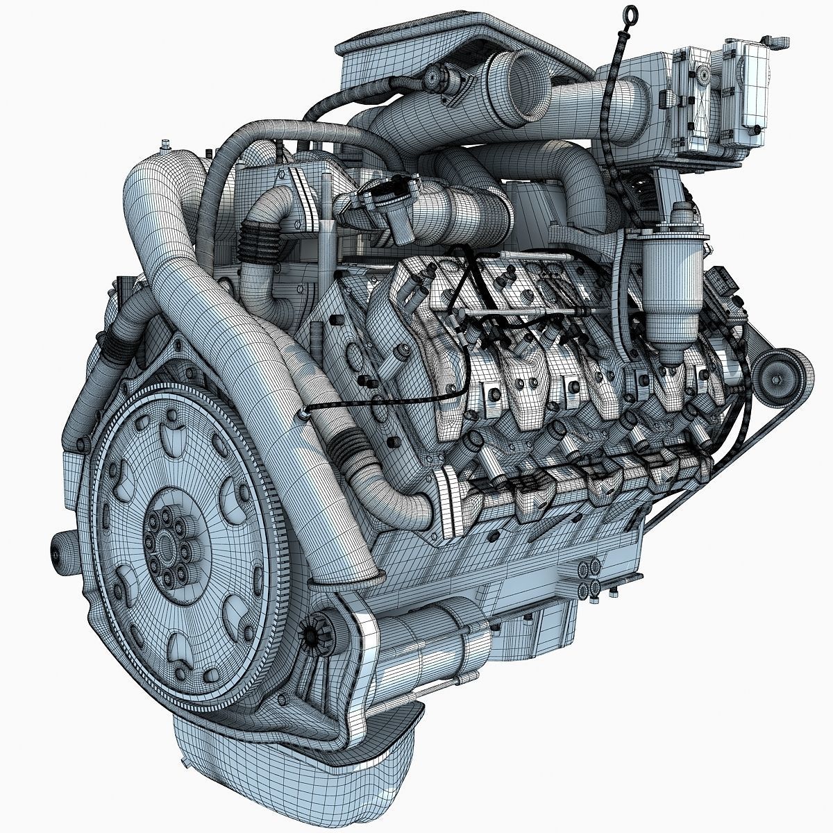 V8 Engine with Automatic Transmission 3D model_11