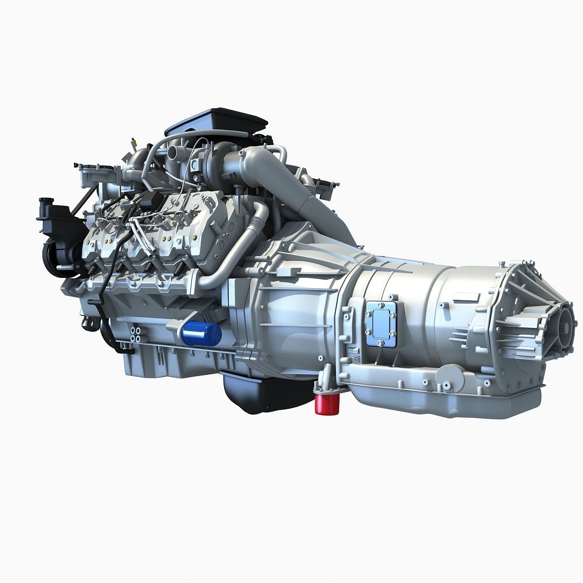 V8 Engine with Automatic Transmission 3D model_2