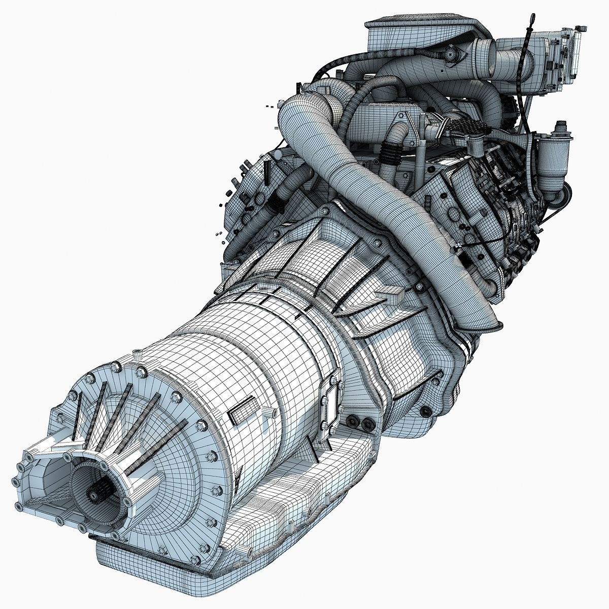 V8 Engine with Automatic Transmission 3D model_14