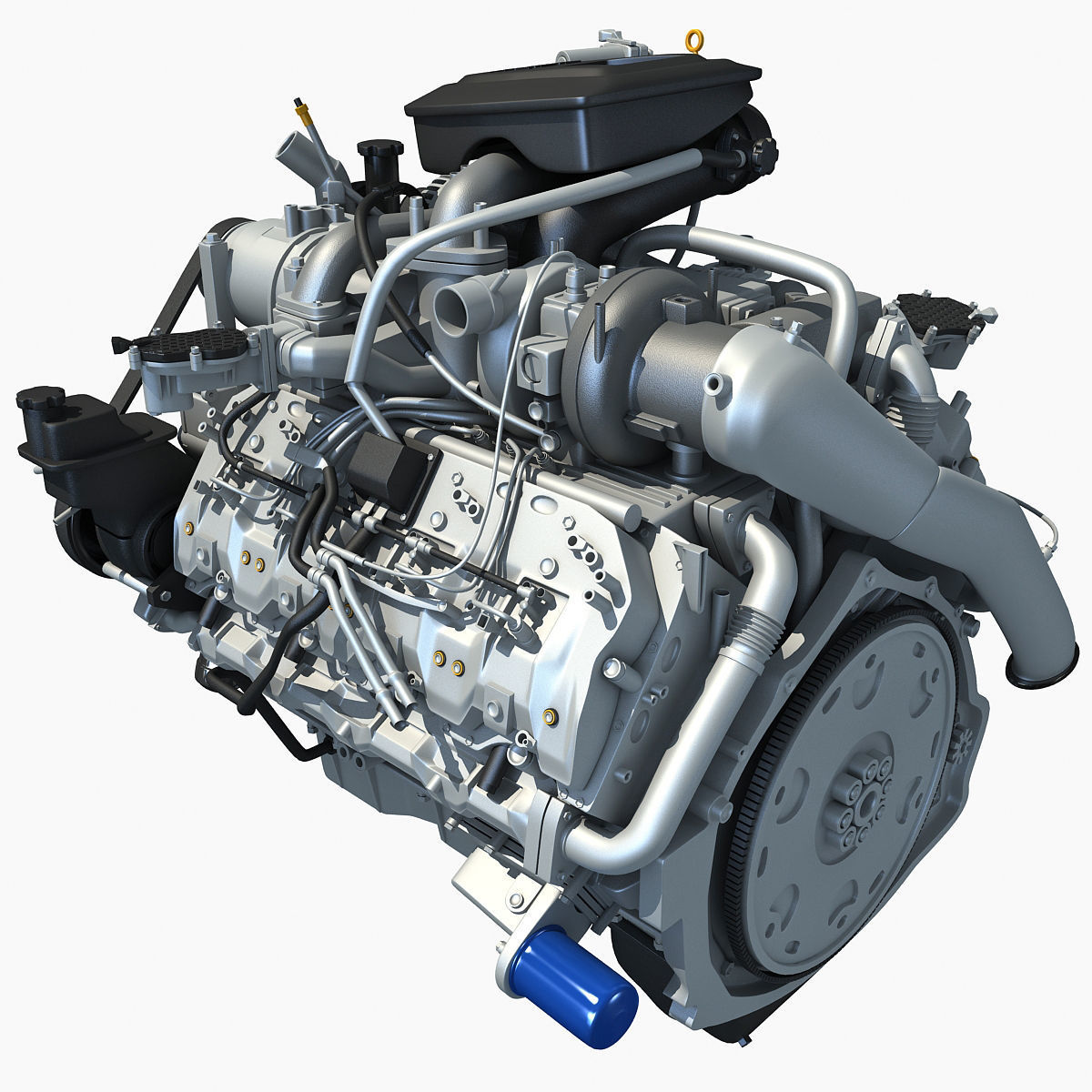 V8 Engine with Automatic Transmission 3D model_10