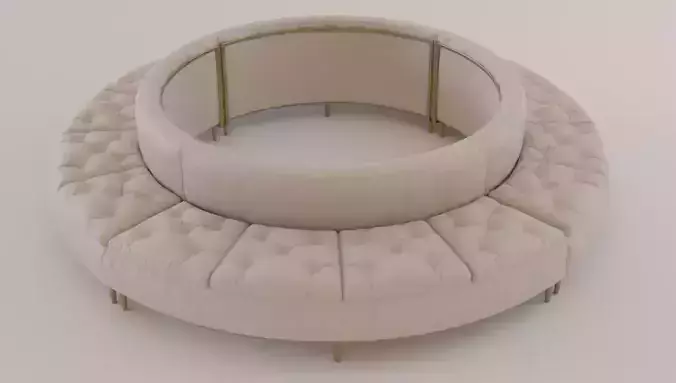 Luxury Circular Seating Modules Pack Low poly PBR