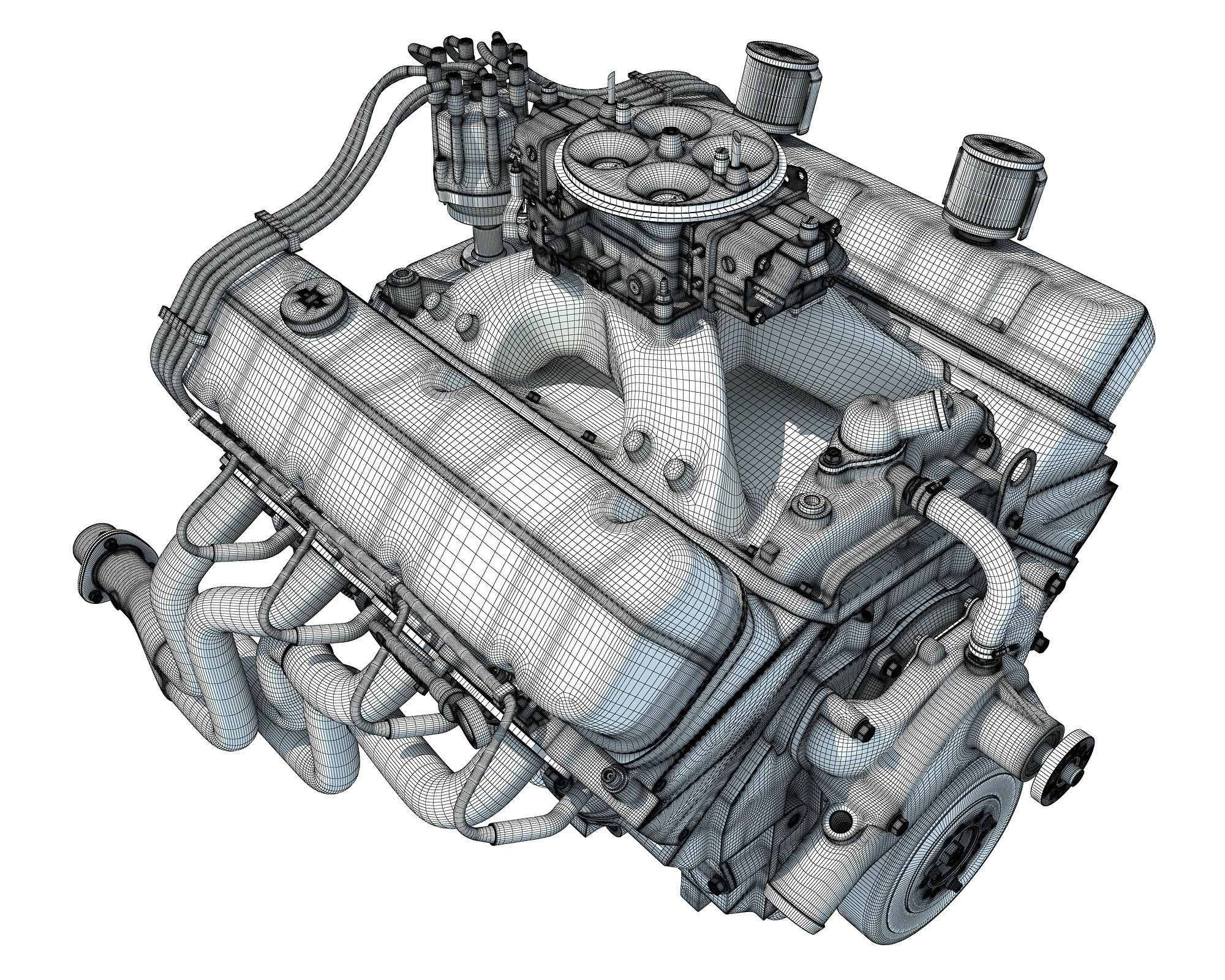 V8 Engine 3D model_19