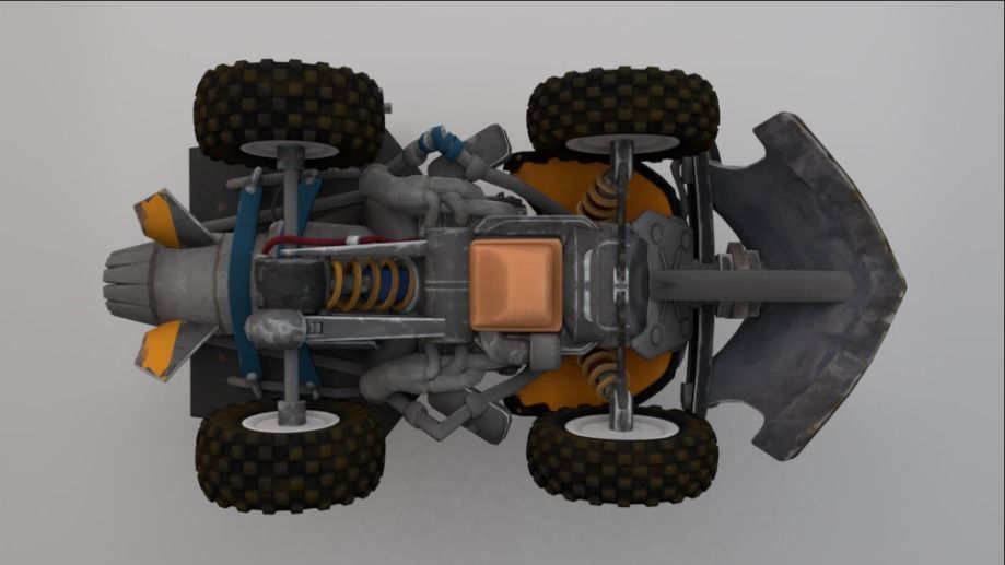Quad ATV Low-poly 3D model_5