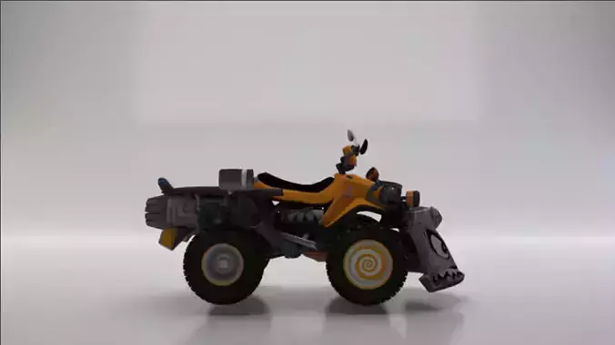 Quad ATV Low-poly 3D model