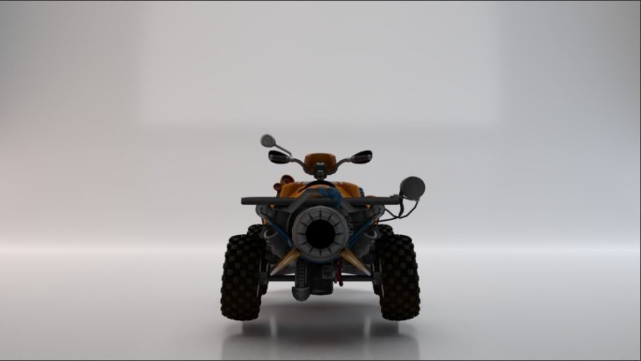 Quad ATV Low-poly 3D model_1