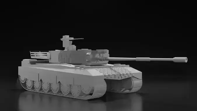 low poly 3d model tank