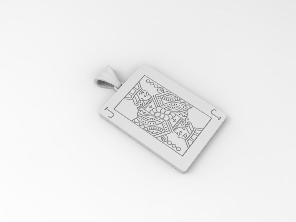 Playing card Jack pendant 3D print model_6