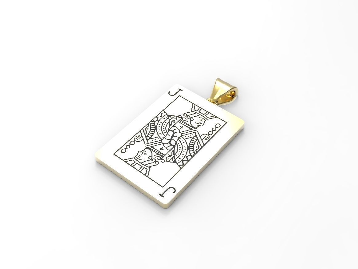 Playing card Jack pendant 3D print model_1