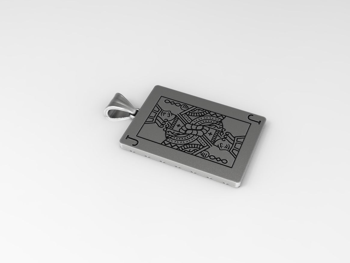 Playing card Jack pendant 3D print model_2