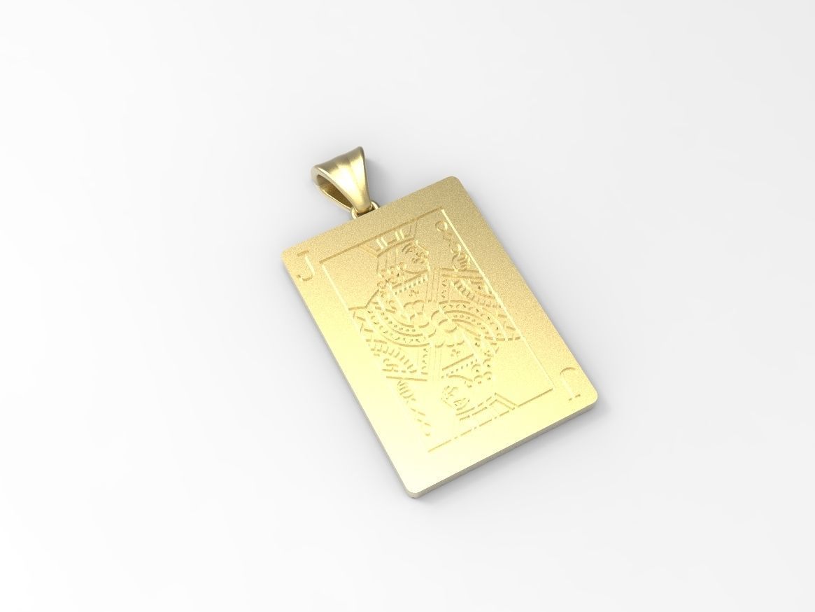 Playing card Jack pendant 3D print model_4