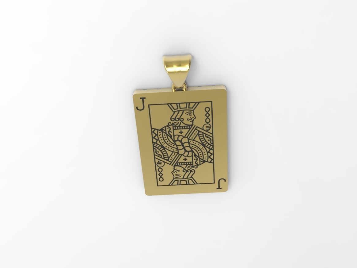 Playing card Jack pendant 3D print model_5
