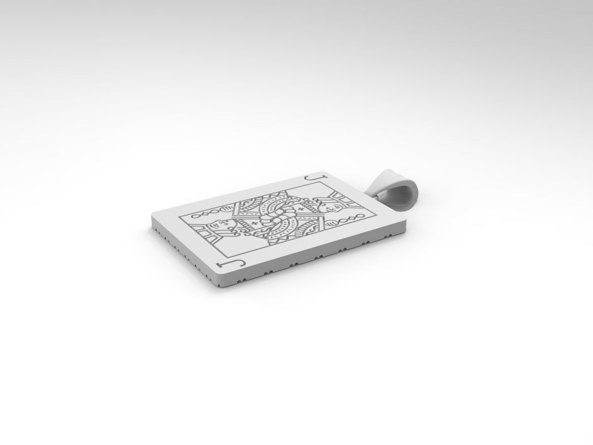 Playing card Jack pendant 3D print model_7