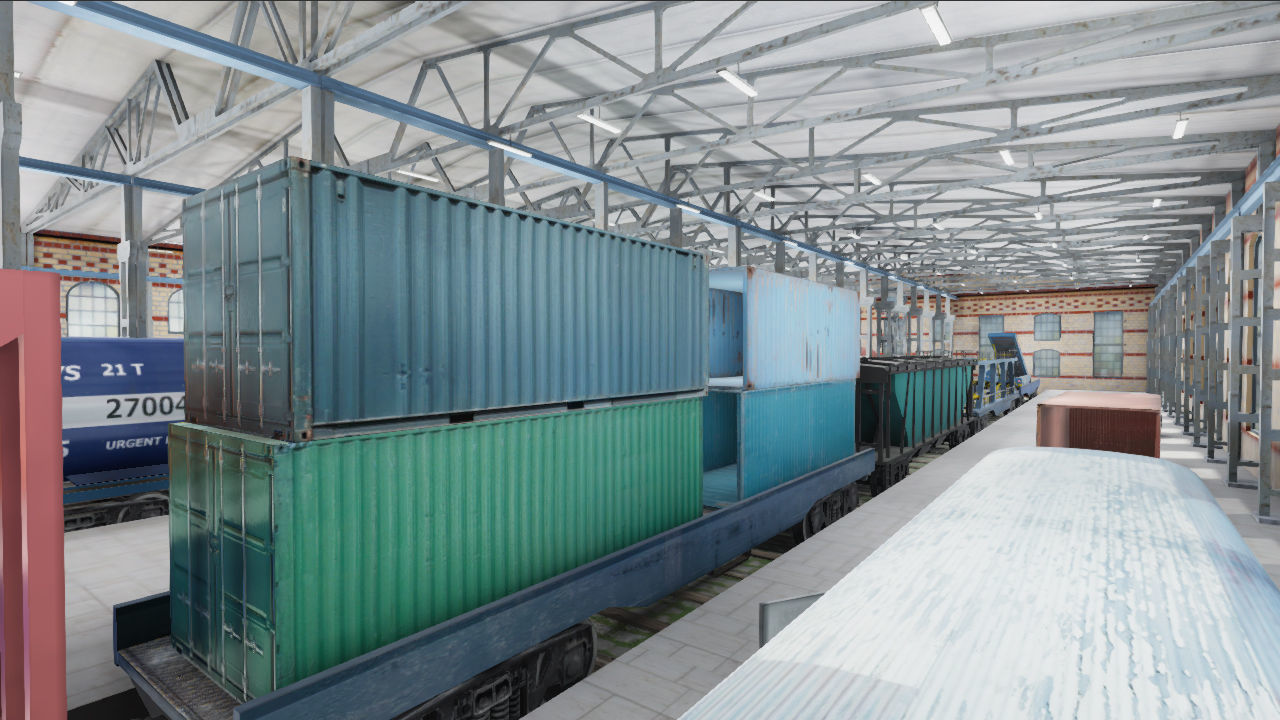 Railway Station Scene - Trains Pack Low-poly 3D model_9