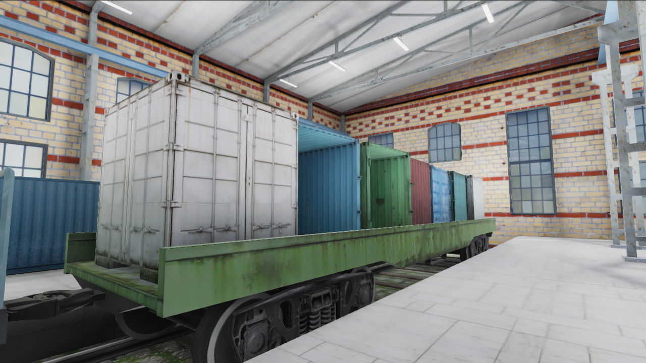 Railway Station Scene - Trains Pack Low-poly 3D model_12