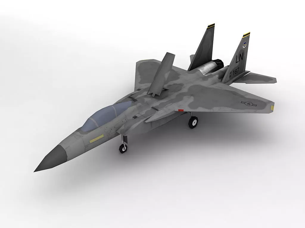 F-15C Eagle Military Jet Aircraft LOW Low-poly 3D model_0