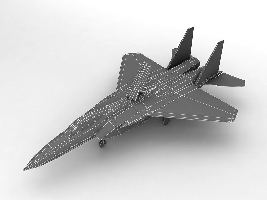 F-15C Eagle Military Jet Aircraft LOW Low-poly 3D model_2