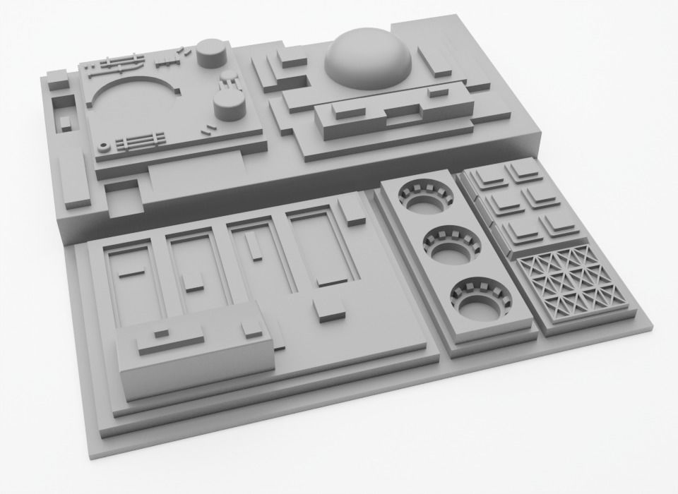 Death Star Tile   Type N 3D print model_4