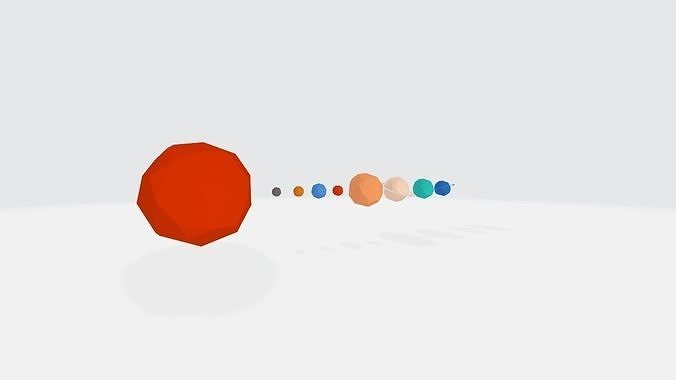Low Poly Solar System Planets Free low-poly 3D model