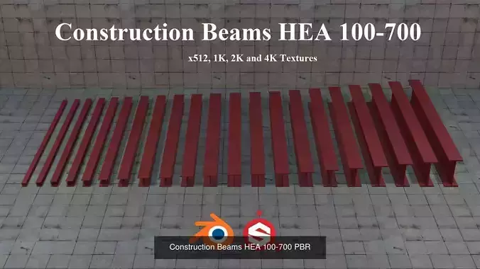 Construction Beams HEA and IPE PBR 3D Model Collection Construction Beams HEA and IPE PBR 3D Model Collection