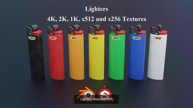 Lighters PBR 3D Model Collection