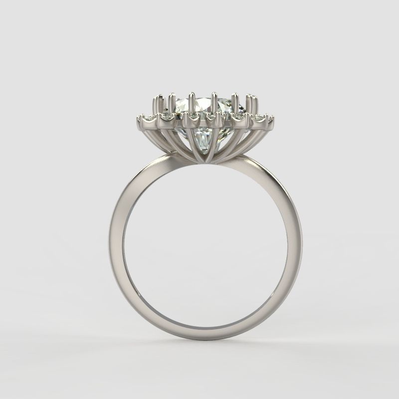 Solitaire wedding engagement women ring with gems 3dm stl 3D print model_10