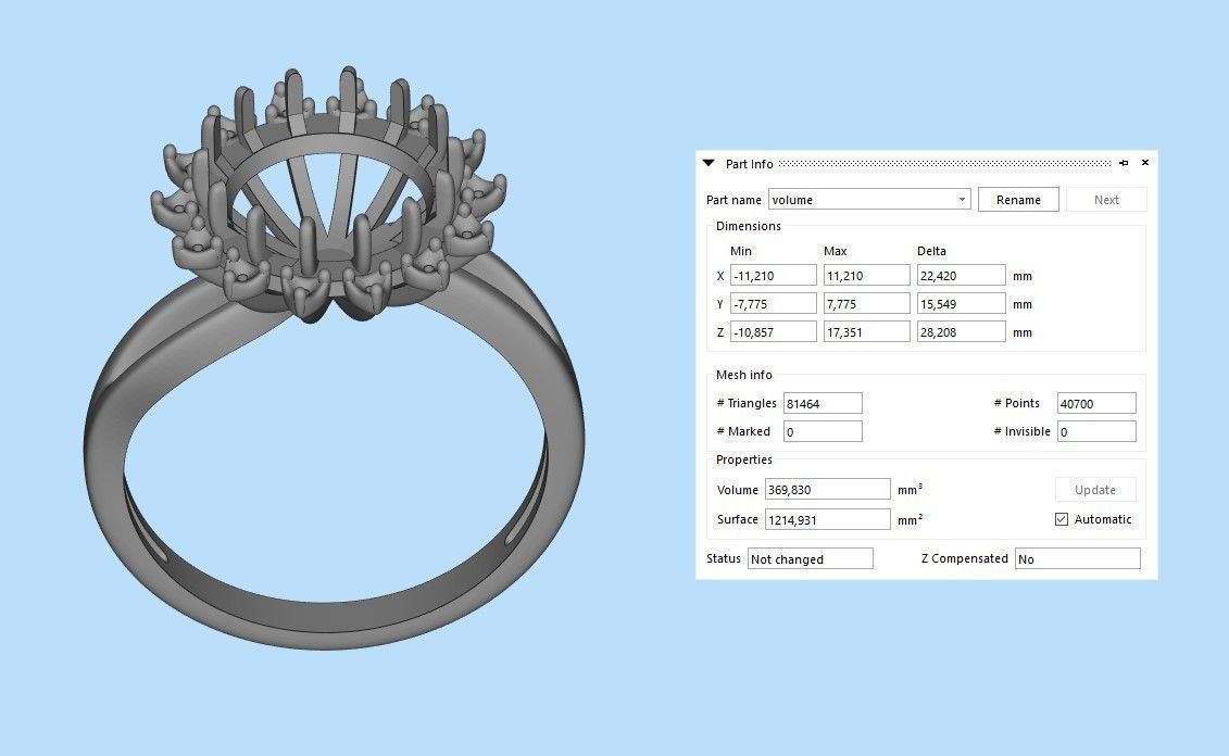 Solitaire wedding engagement women ring with gems 3dm stl 3D print model_36