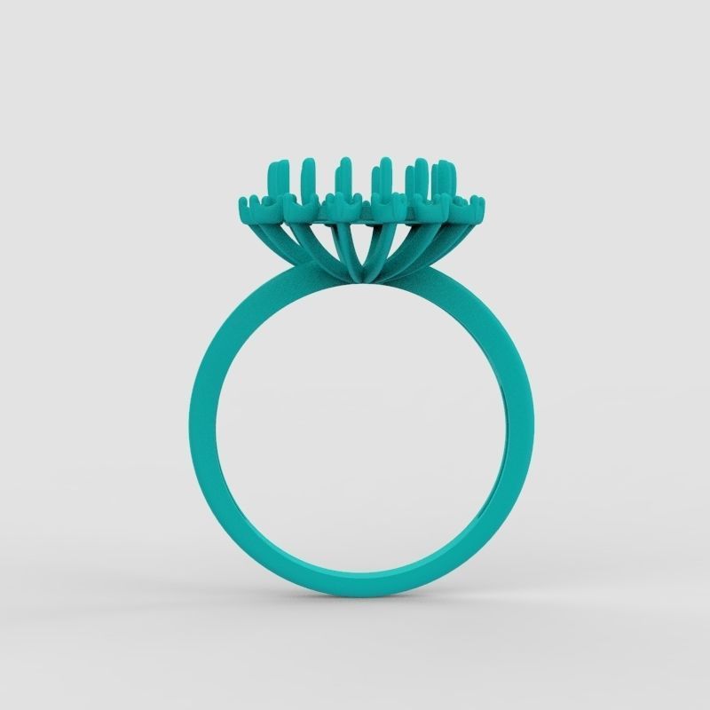 Solitaire wedding engagement women ring with gems 3dm stl 3D print model_25