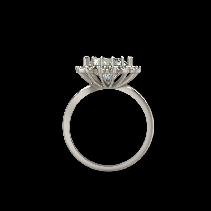 Solitaire wedding engagement women ring with gems 3dm stl 3D print model_4
