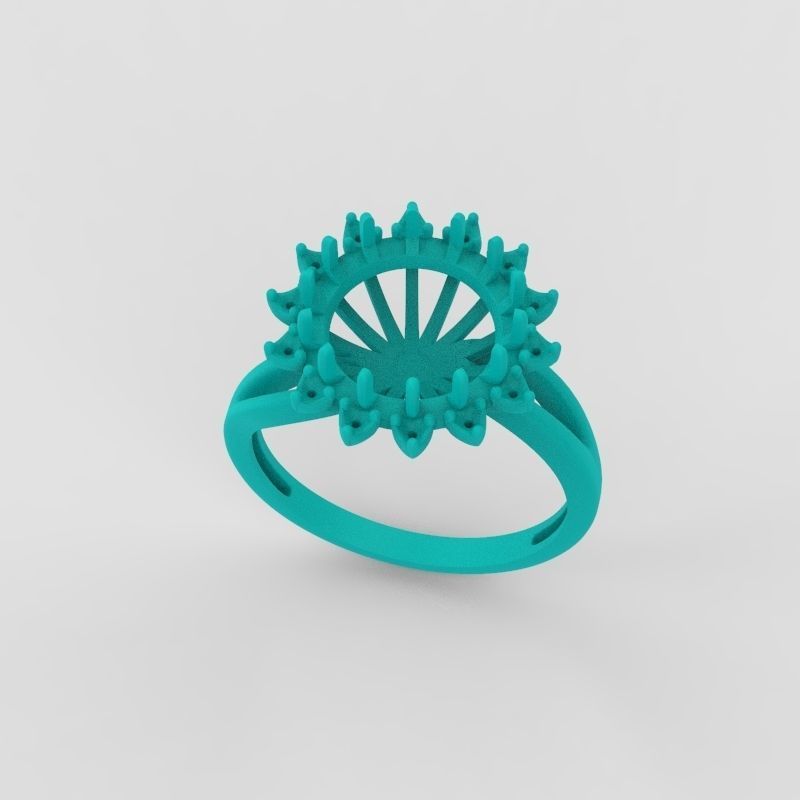 Solitaire wedding engagement women ring with gems 3dm stl 3D print model_20