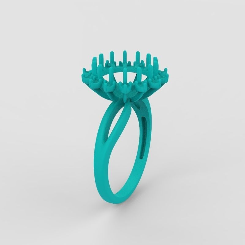 Solitaire wedding engagement women ring with gems 3dm stl 3D print model_23