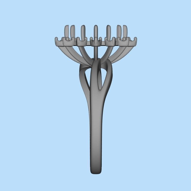 Solitaire wedding engagement women ring with gems 3dm stl 3D print model_28