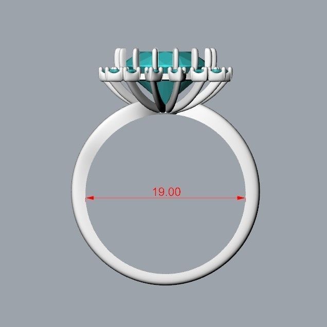 Solitaire wedding engagement women ring with gems 3dm stl 3D print model_32
