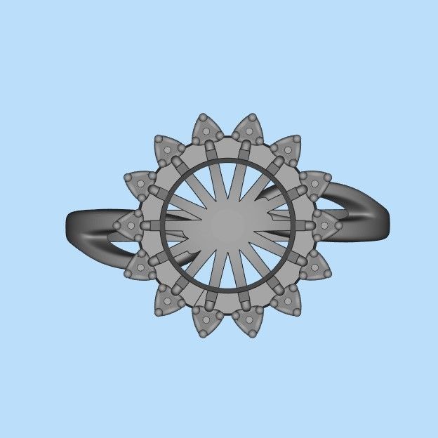 Solitaire wedding engagement women ring with gems 3dm stl 3D print model_38