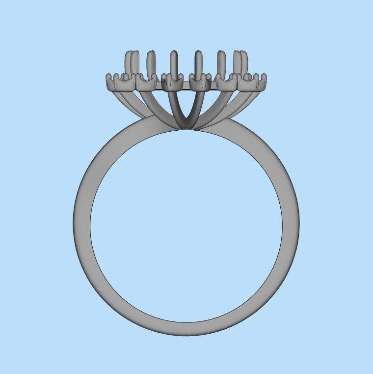 Solitaire wedding engagement women ring with gems 3dm stl 3D print model_39