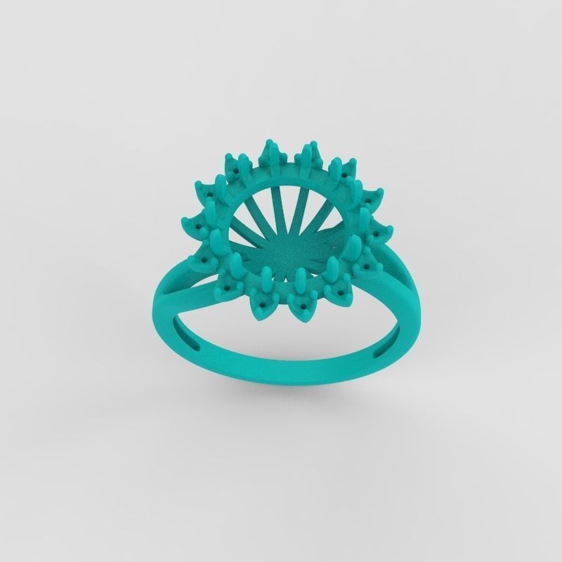 Solitaire wedding engagement women ring with gems 3dm stl 3D print model_26