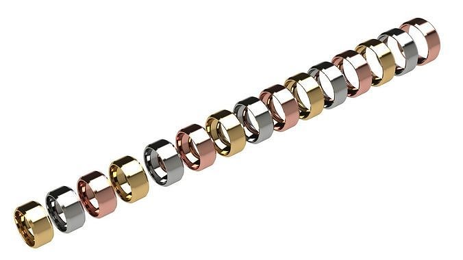 Chamfer Wedding Band 9 mm Low-poly 3D print model