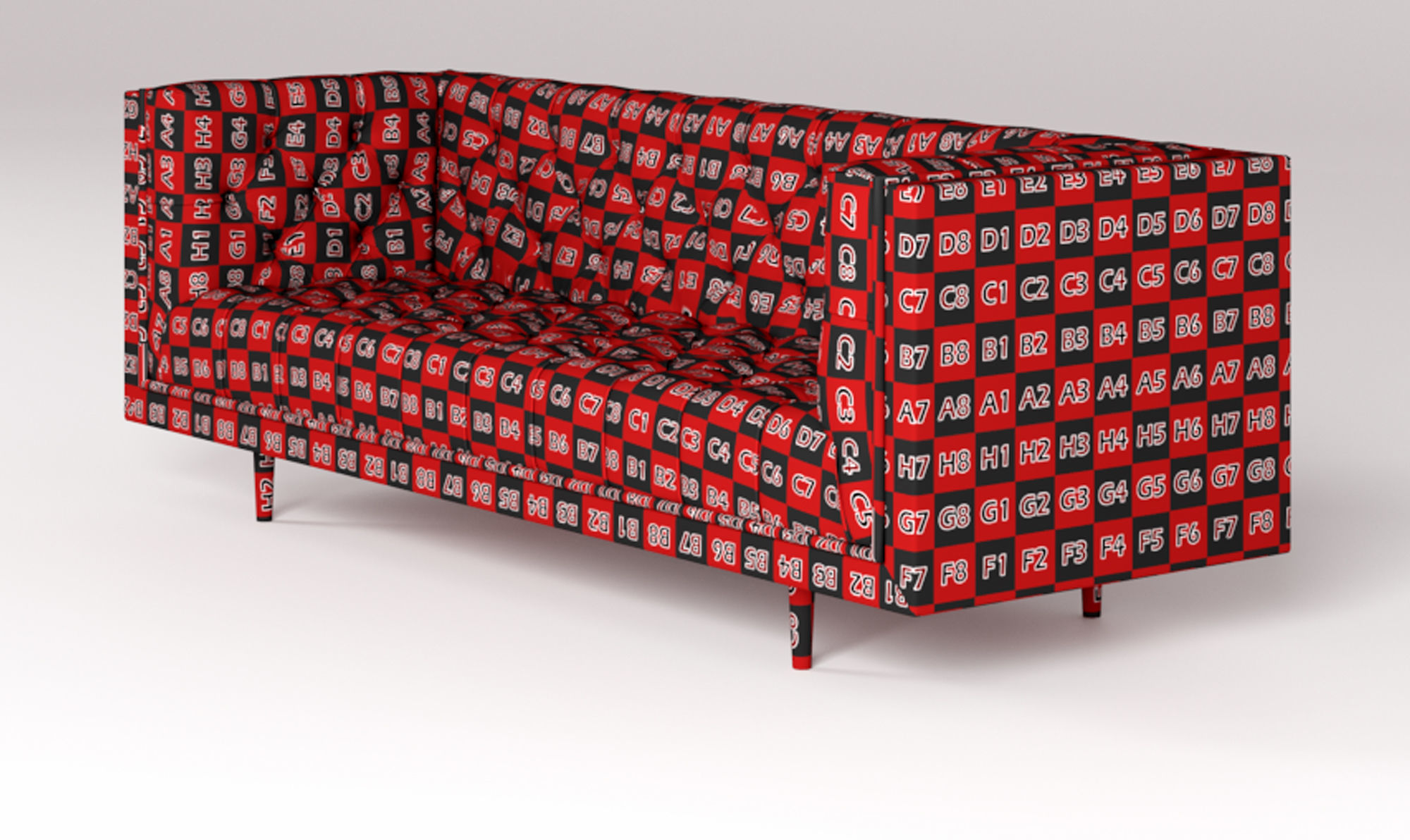 Baughman Style Walnut Encased sofa 3D model_20