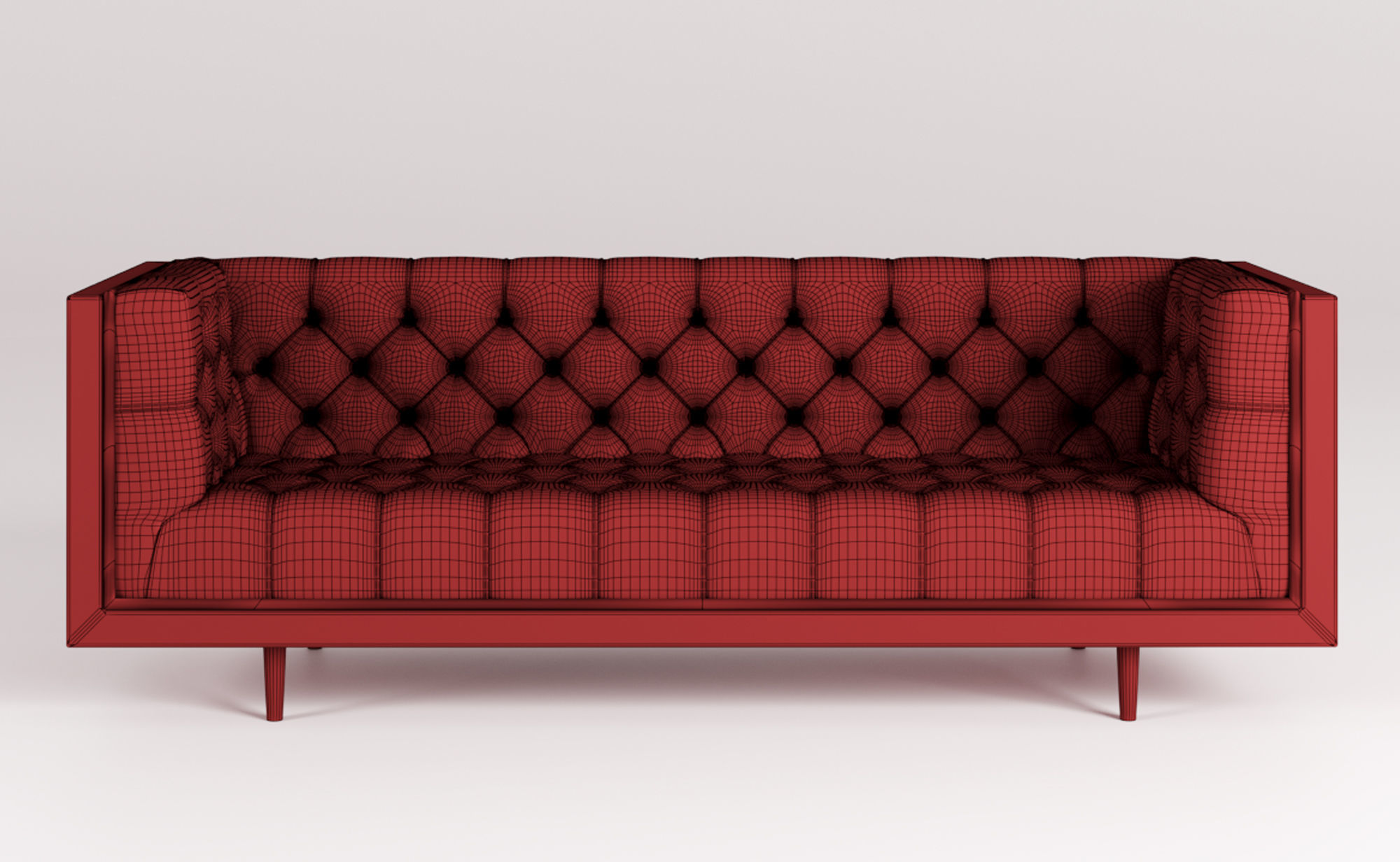 Baughman Style Walnut Encased sofa 3D model_12