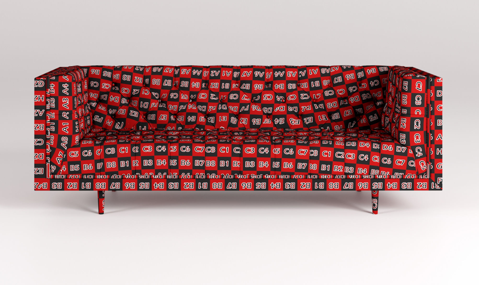 Baughman Style Walnut Encased sofa 3D model_19