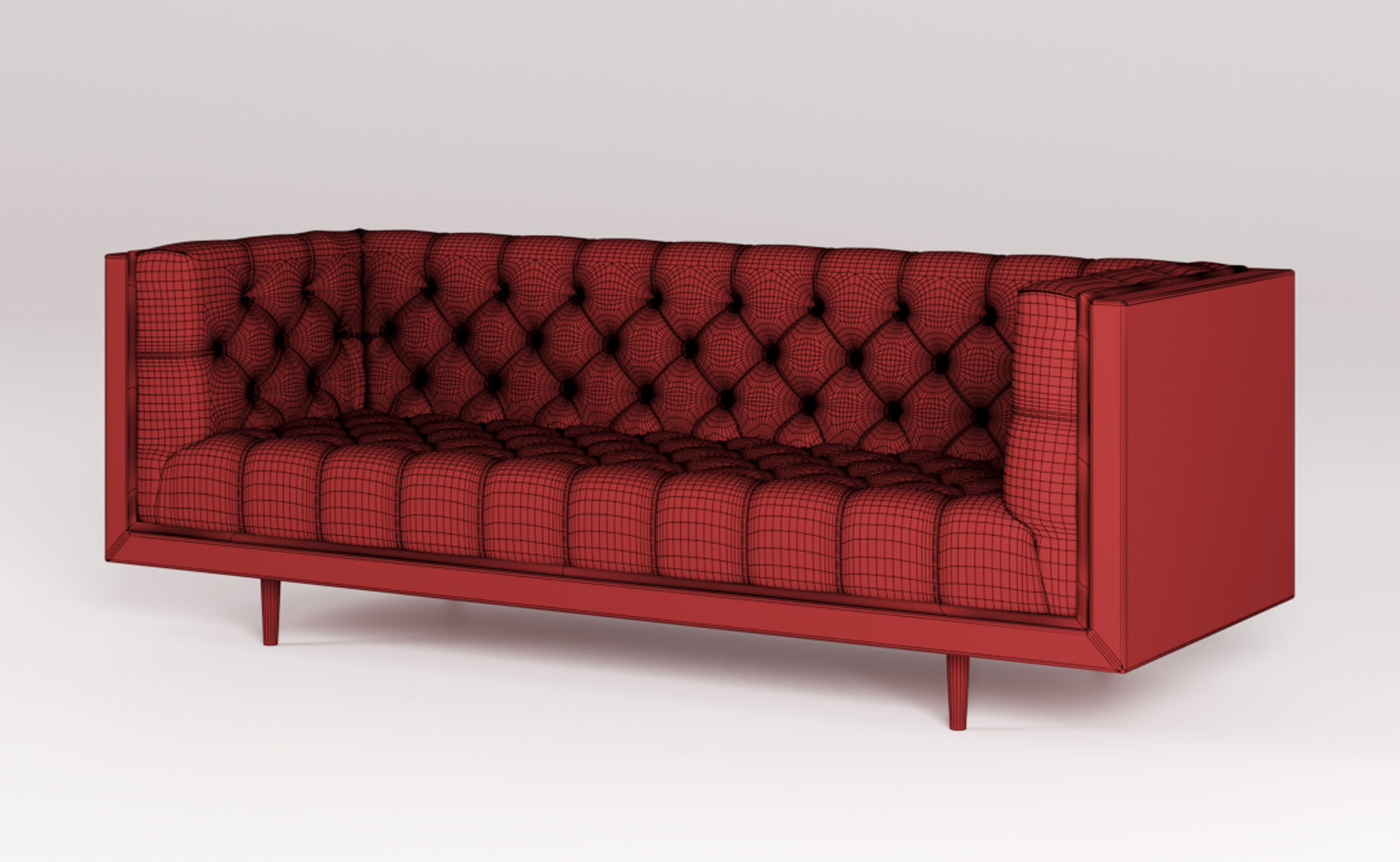 Baughman Style Walnut Encased sofa 3D model_11