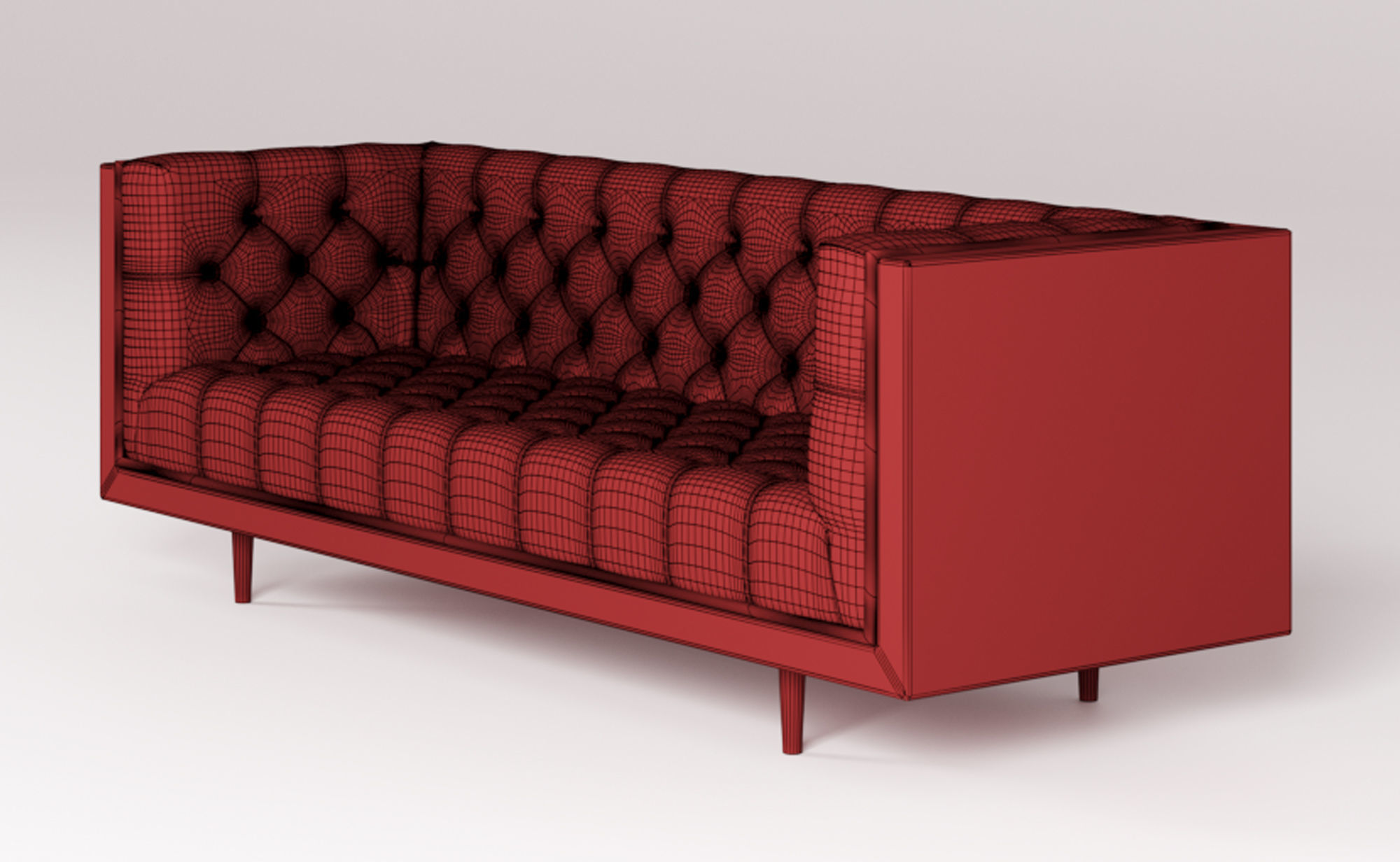 Baughman Style Walnut Encased sofa 3D model_13