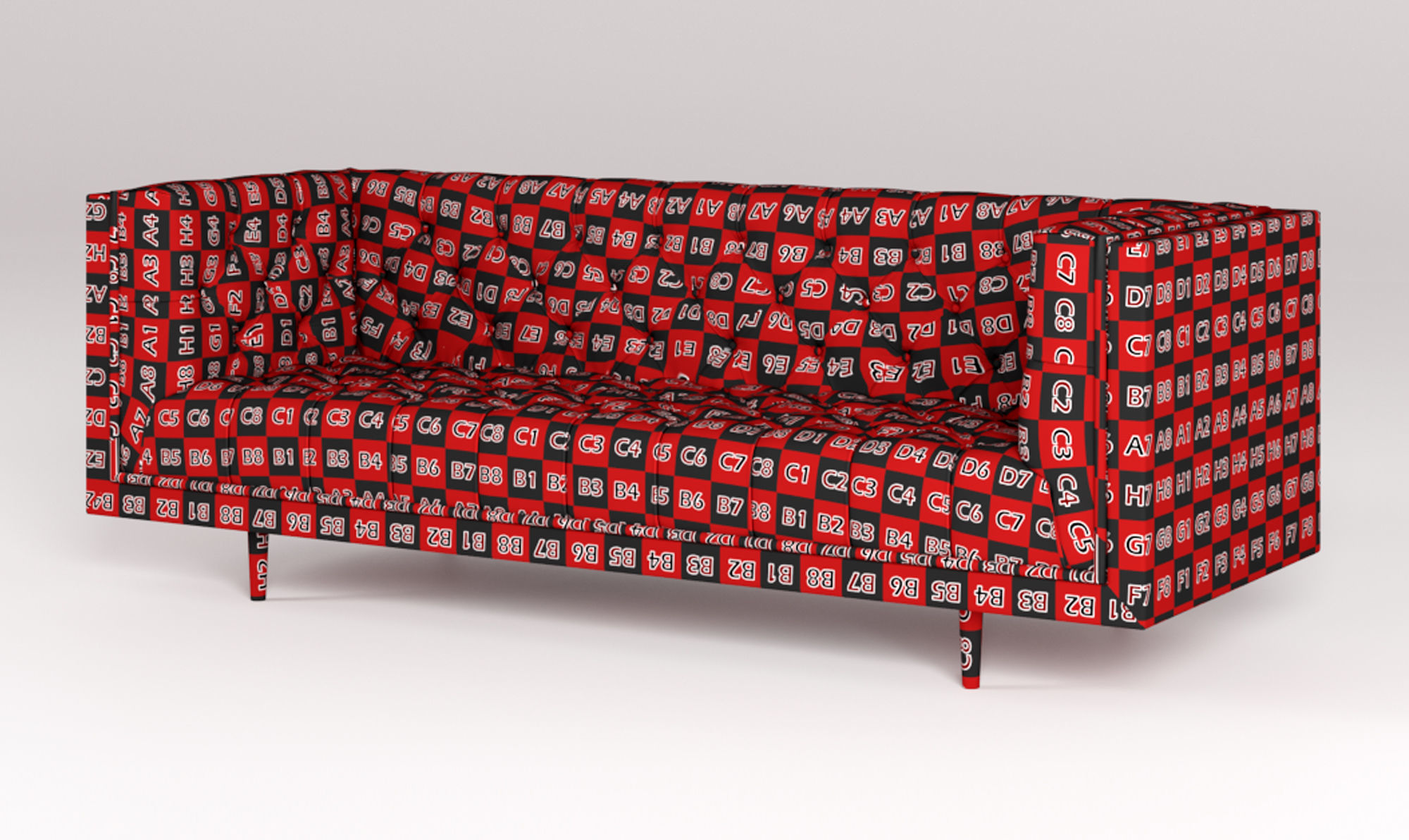 Baughman Style Walnut Encased sofa 3D model_18
