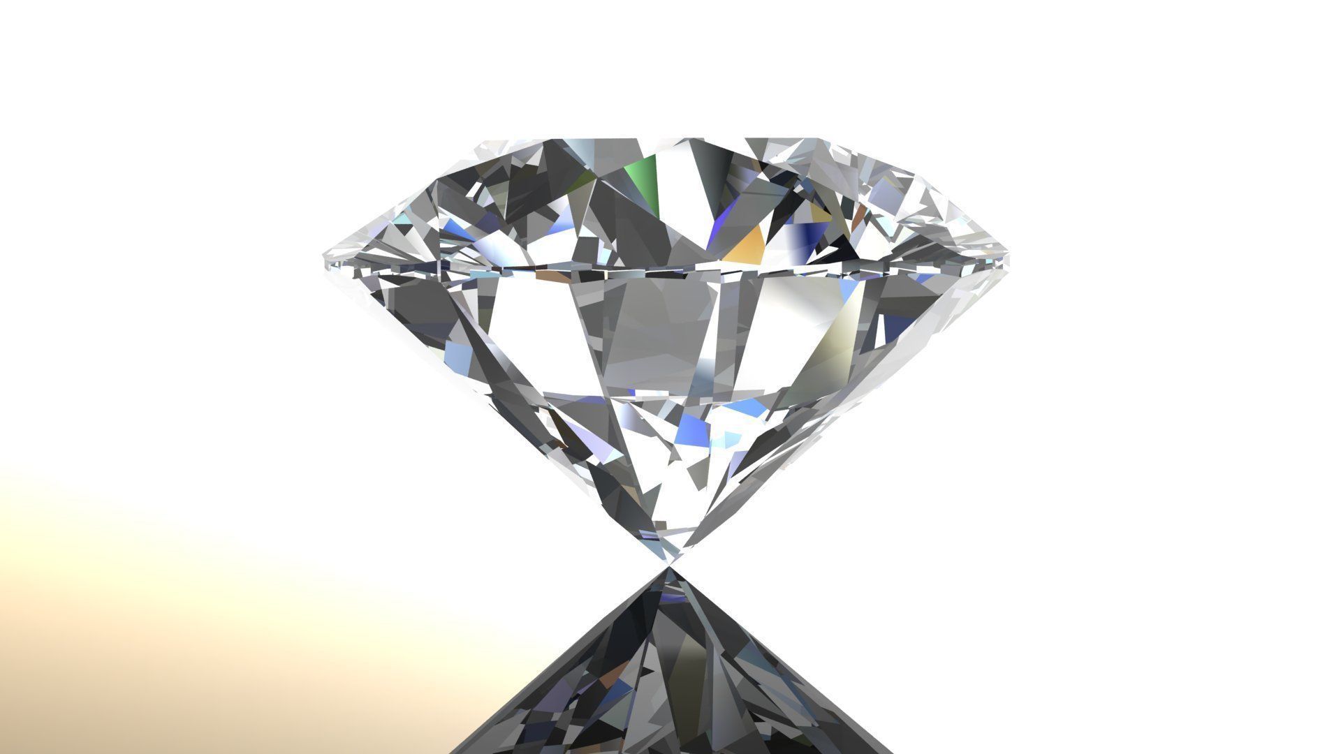 Round Diamond 3d model Low-poly 3D model_1