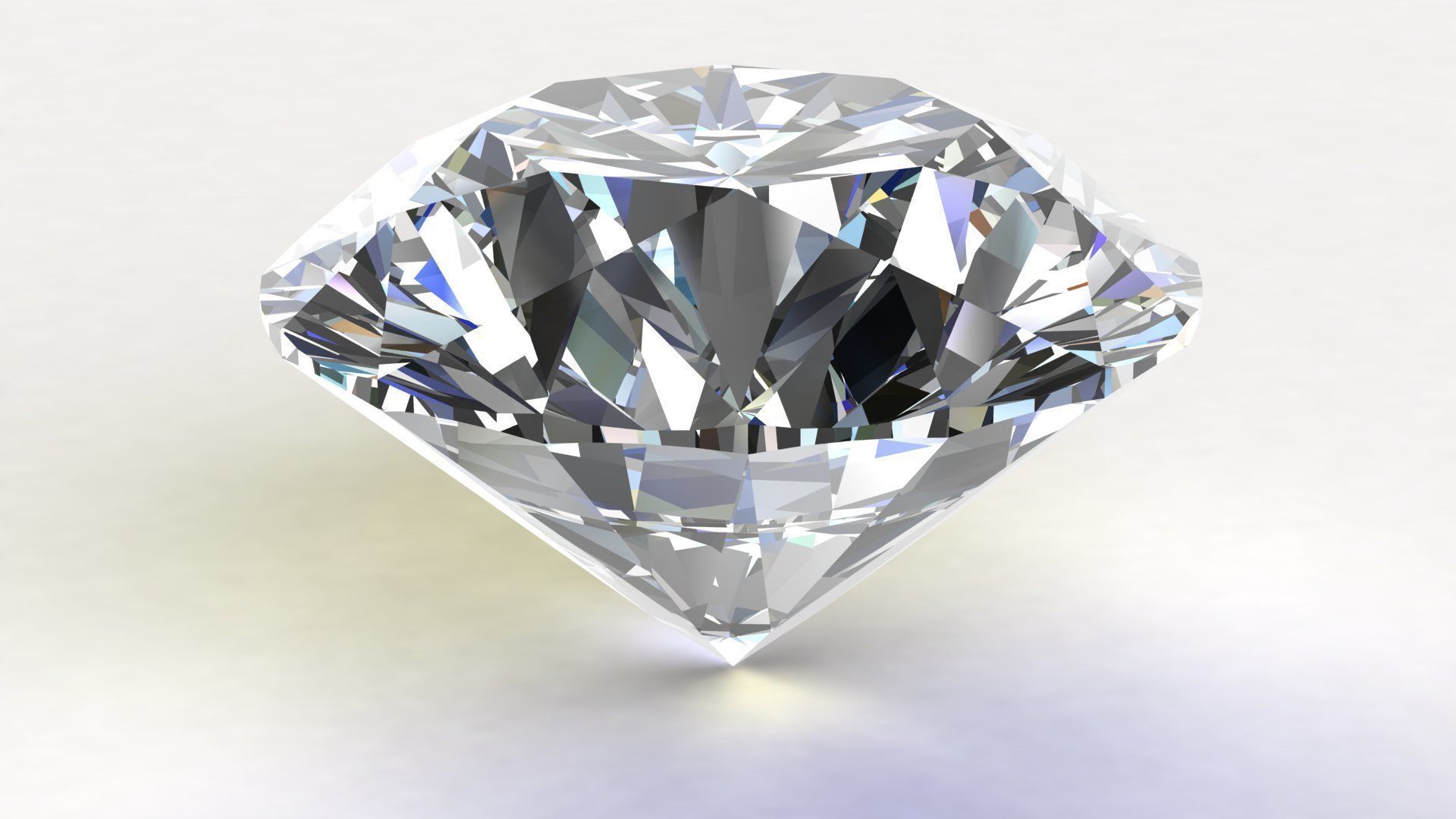 Round Diamond 3d model Low-poly 3D model_3
