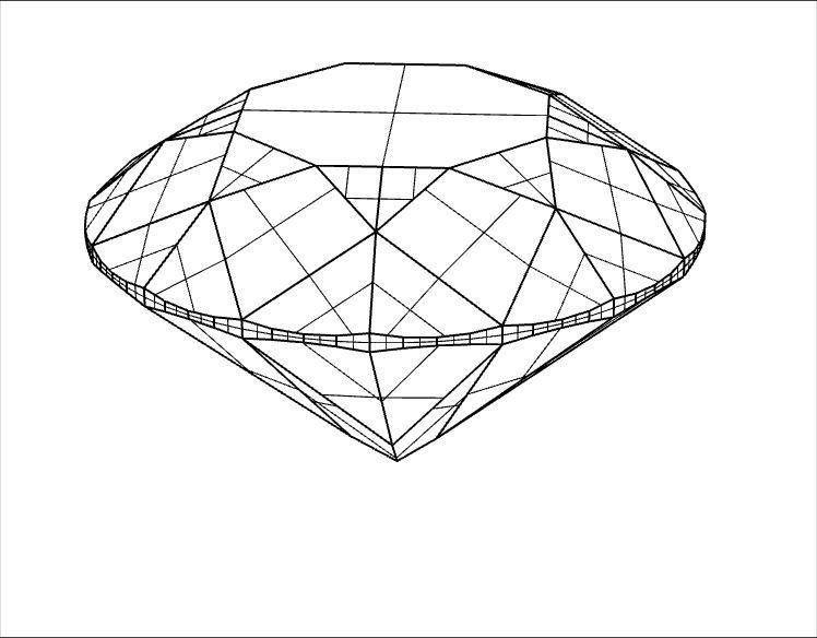 Round Diamond 3d model Low-poly 3D model_8