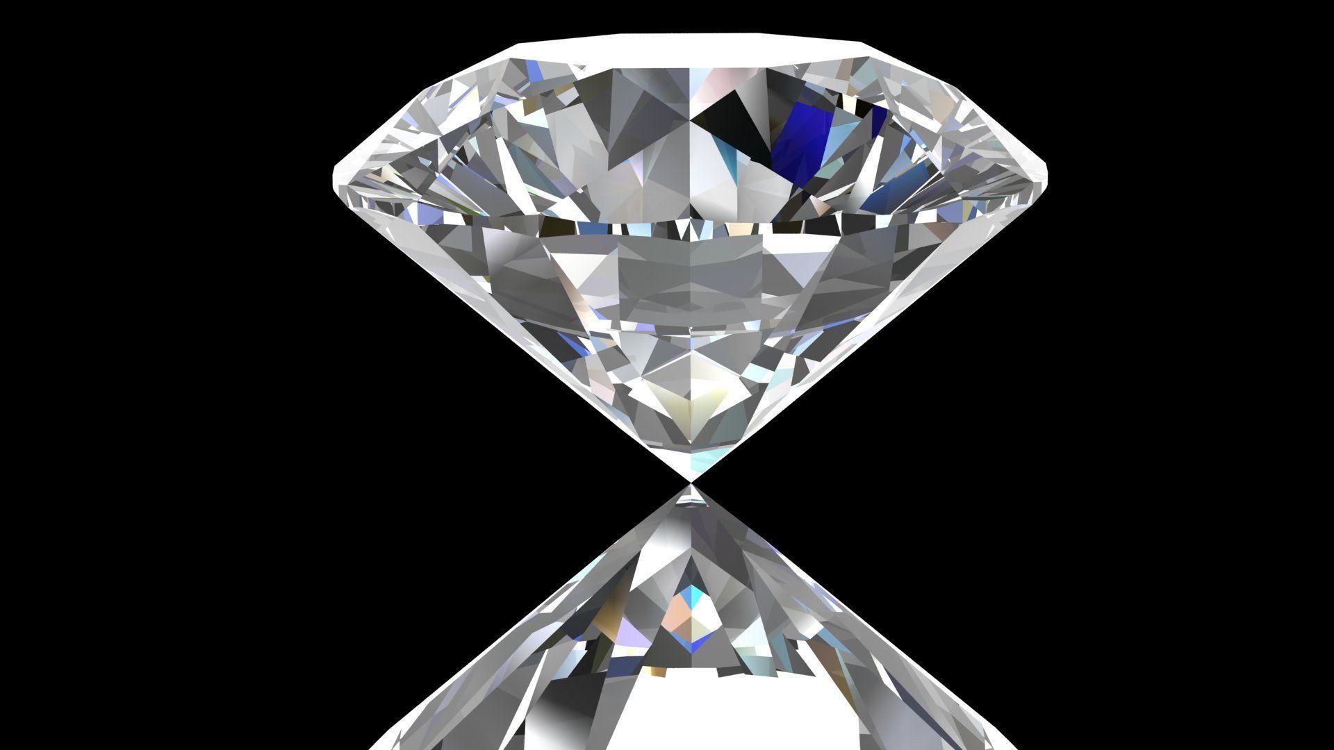Round Diamond 3d model Low-poly 3D model_5